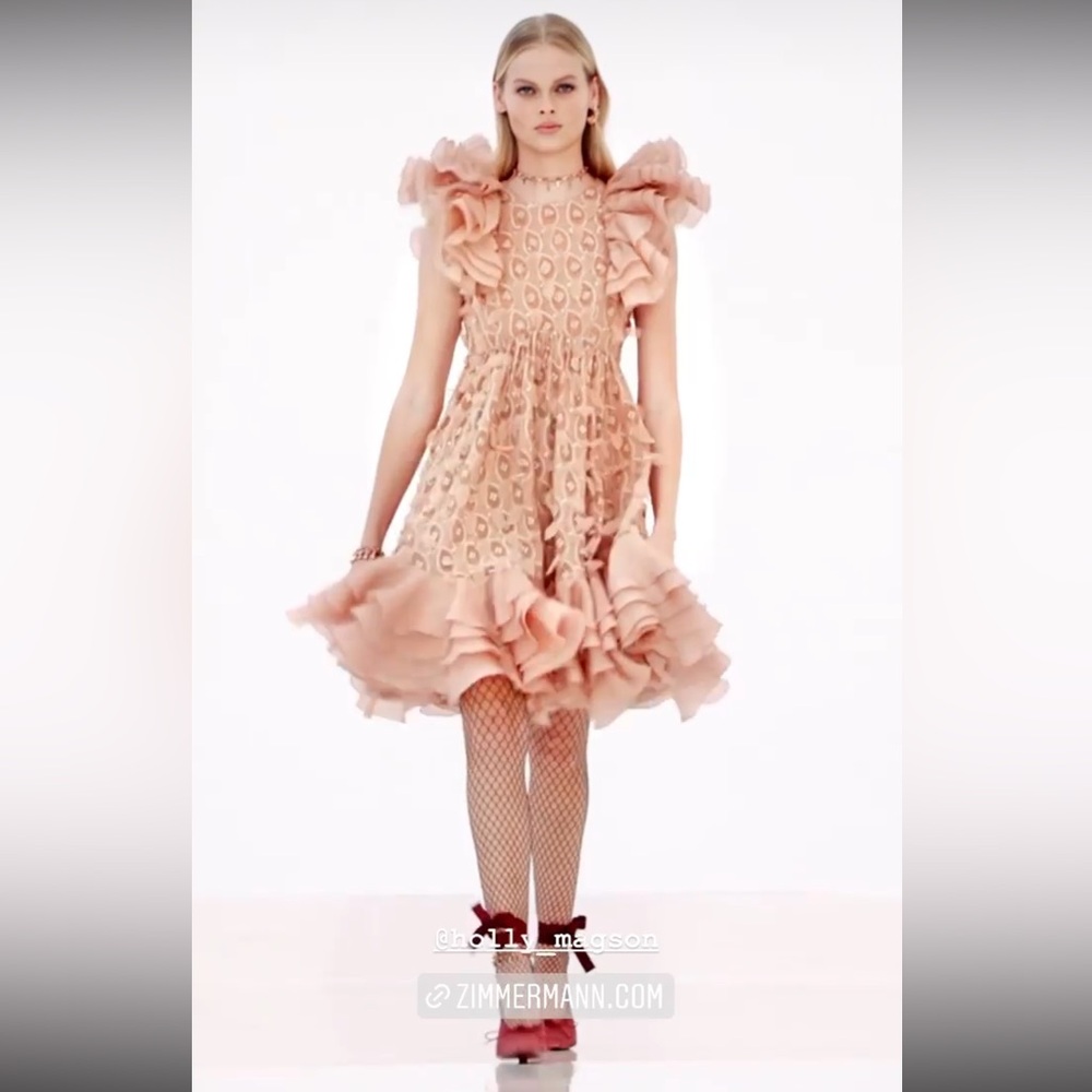New Zimmermann embroidered,mauve color dress size US. 4